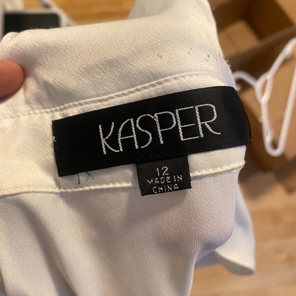 white flowy button down long sleeve top! - Picture 2 of 2